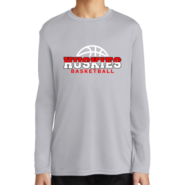 Huskies Basketball 2 - Youth Long Sleeve Performance Tee Thumbnail