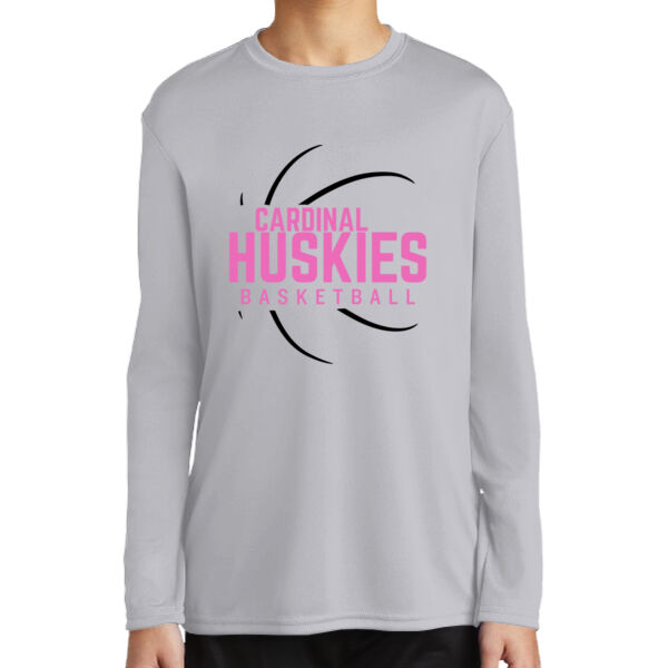 Huskies Basketball 3 - Youth Long Sleeve Performance Tee Thumbnail