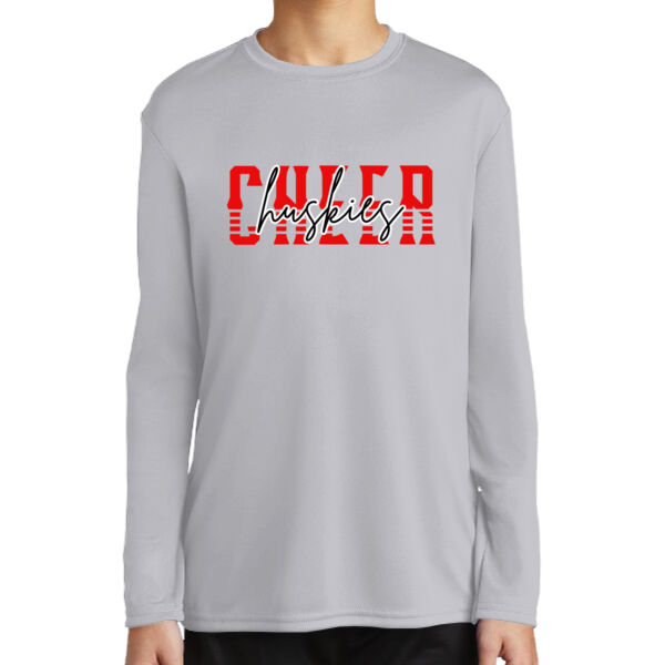 Huskies Cheer - Youth Long Sleeve Performance Tee Thumbnail