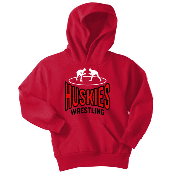 Huskies Wrestling - Youth Core Fleece Pullover Hooded Sweatshirt Thumbnail