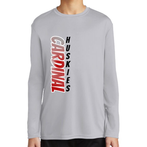 Cardinal Huskies - Youth Long Sleeve Performance Tee Thumbnail