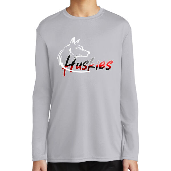 Cardinal Huskies 2 - Youth Long Sleeve Performance Tee Thumbnail